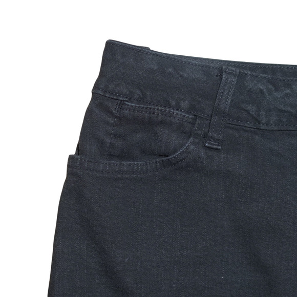 NYDJ Black Denim Skirt Size 16W 5-Pocket Fly Button Belt Loops Back Slit USA EUC - Picture 15 of 16